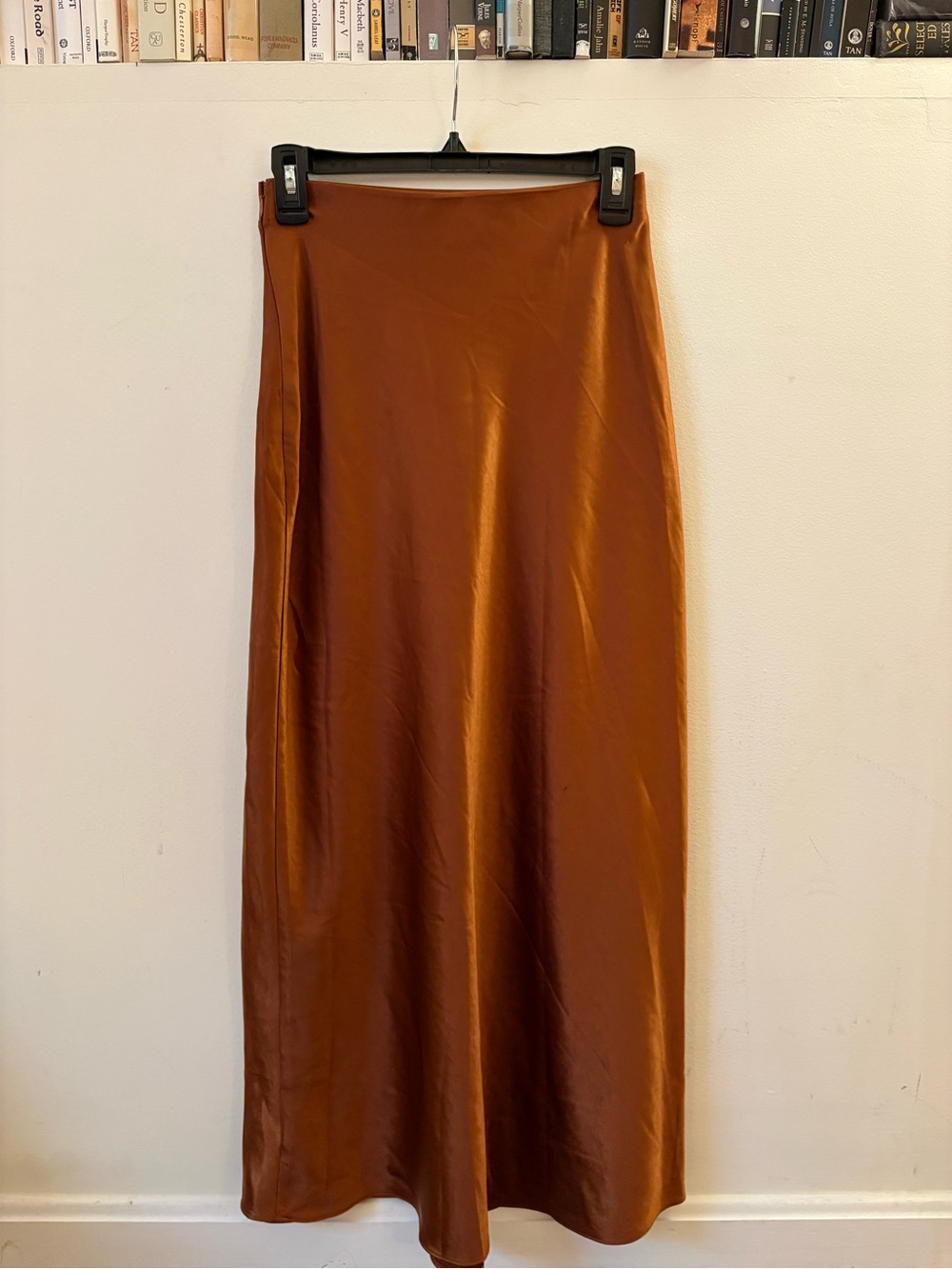 Baltic Born Satin Slip Skirt in Burnt Orange